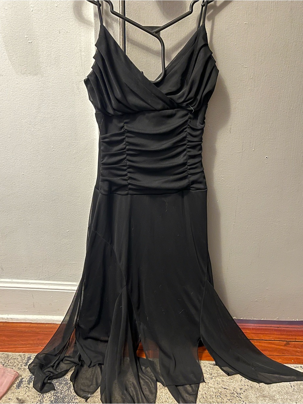 Ruby Rox Black Ruched Evening Dress